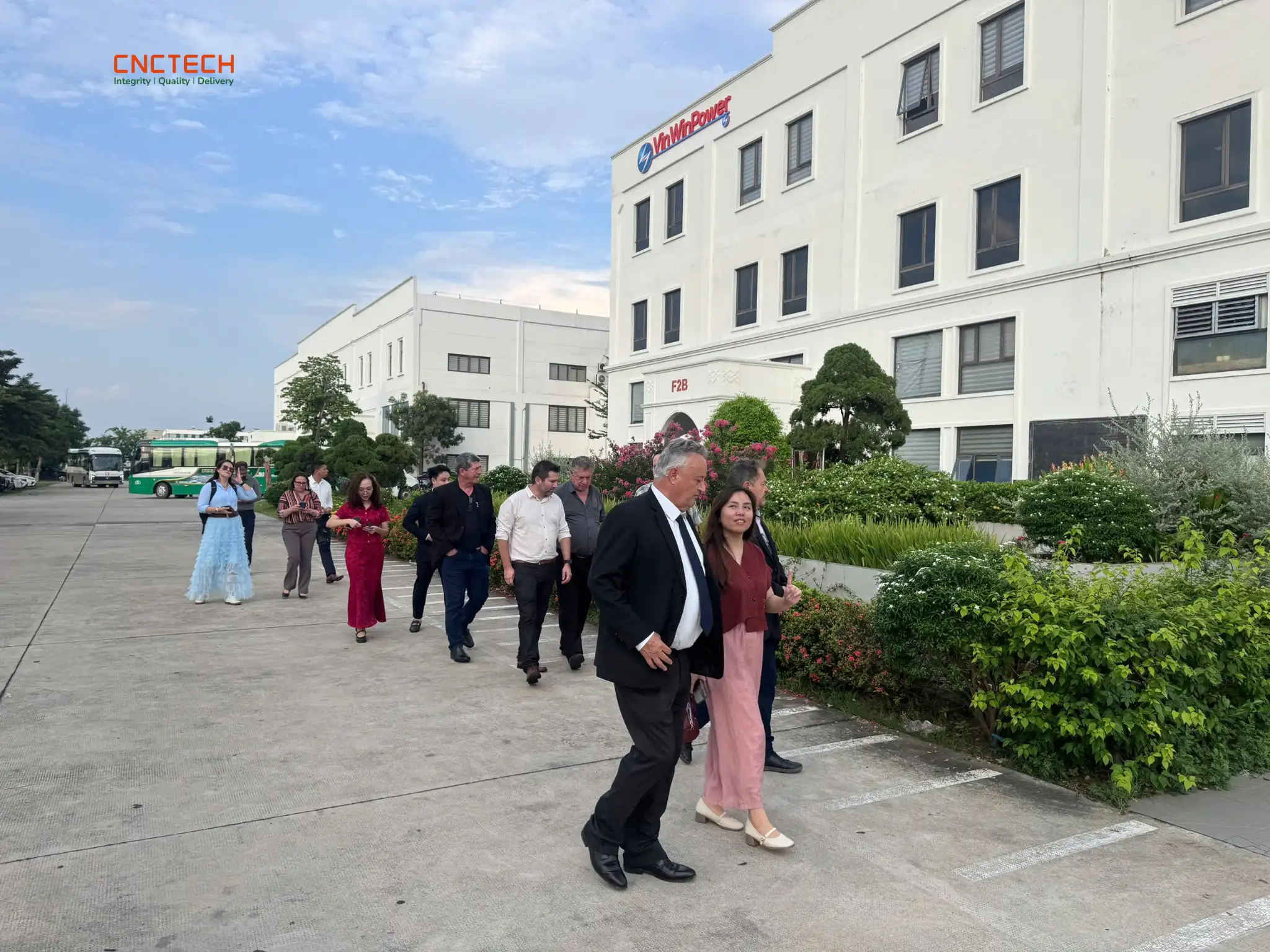 Brazilian business delegation visiting CNCTech's manufacturing facility in Vietnam