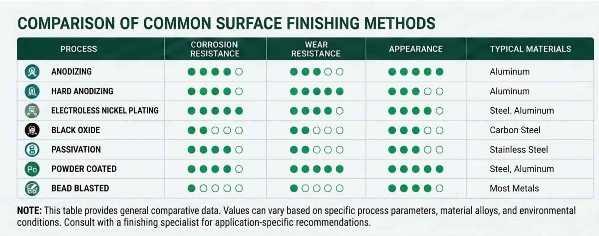 How to Compare and Differentiate 8 Common Surface Finishing Methods